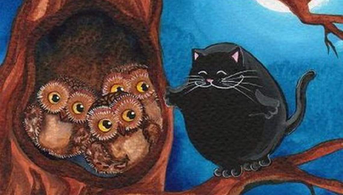 Сова и кот. Сказка Алексея Толстого